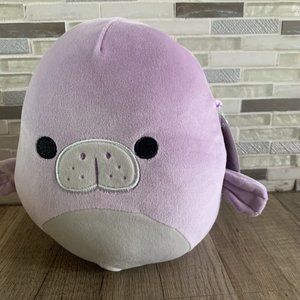 NEW Squishmallow Sealife Marius the Manatee 8 Inch Soft Purple Plush Authentic